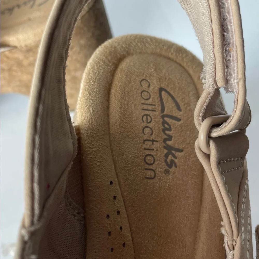 Clarks Nerisa West Tan Cross-Strap Slingback Sandals - Picture 5 of 7